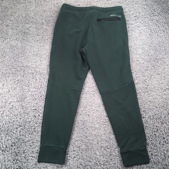 American Eagle Pants Mens Medium Green Joggers Tapered Lounge Drawstring Casual - Picture 2 of 9
